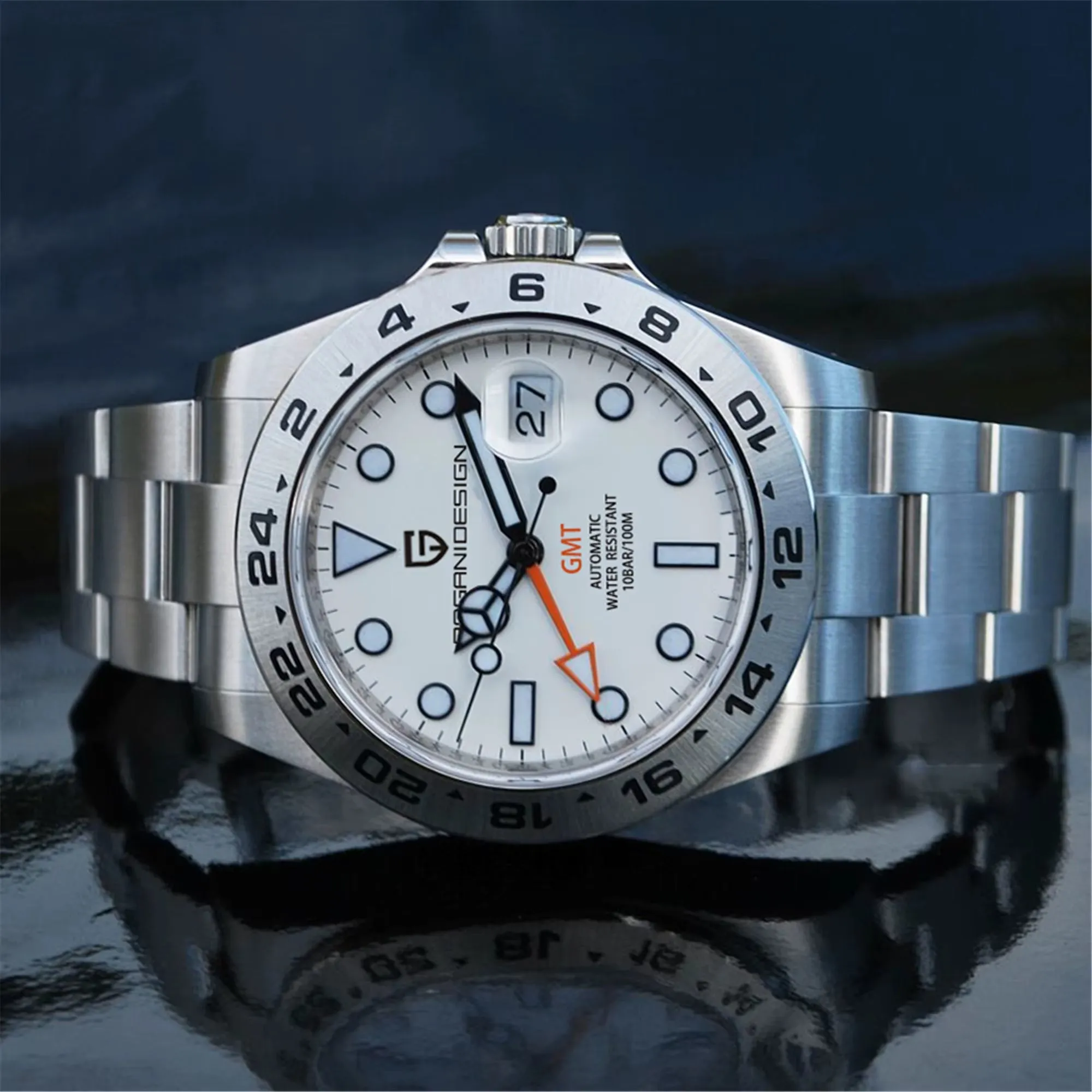 2024 PAGANI Design New Men'S Automatic Mechanical Watches GMT Watch 42Mm Sapphire Stainless Steel Waterproof Watch Reloj Hombre
