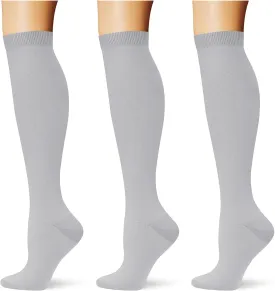(3 pairs) Compression Socks 20-30 mmHg Long Knee High Socks for Women Men Support Athletic Travel Daily Wear