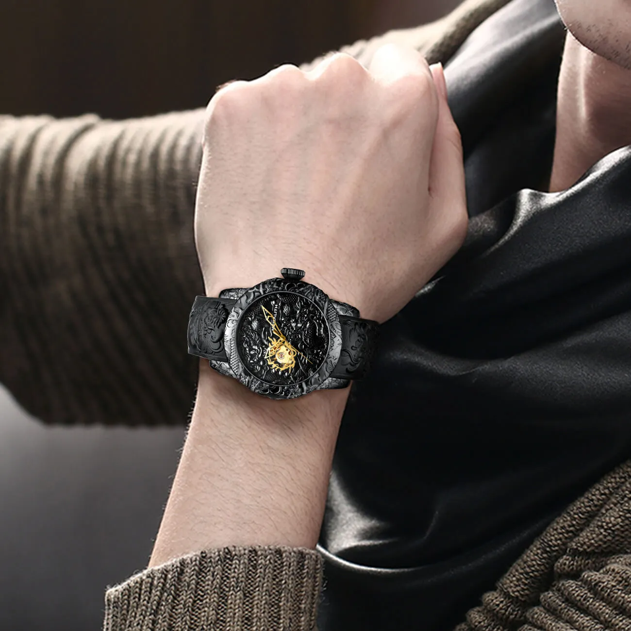 8041M | Mechanical Men Watch | Rubber Band