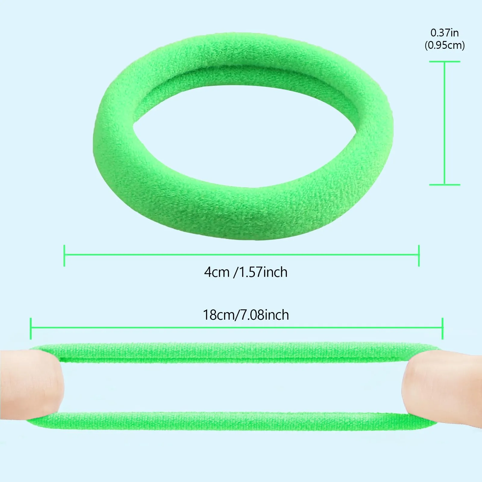Antye Hair Ties, 100Pcs Any Fit No Damage Hair Cutton Seamless Hair Elastic Pony Tail Holders for Thick or Thin Hair No Snag, Dent, or Breakage, Grass Green