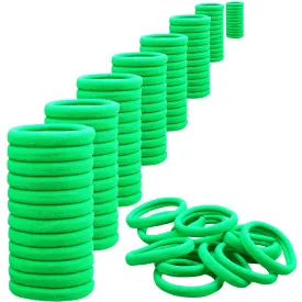 Antye Hair Ties, 100Pcs Any Fit No Damage Hair Cutton Seamless Hair Elastic Pony Tail Holders for Thick or Thin Hair No Snag, Dent, or Breakage, Grass Green