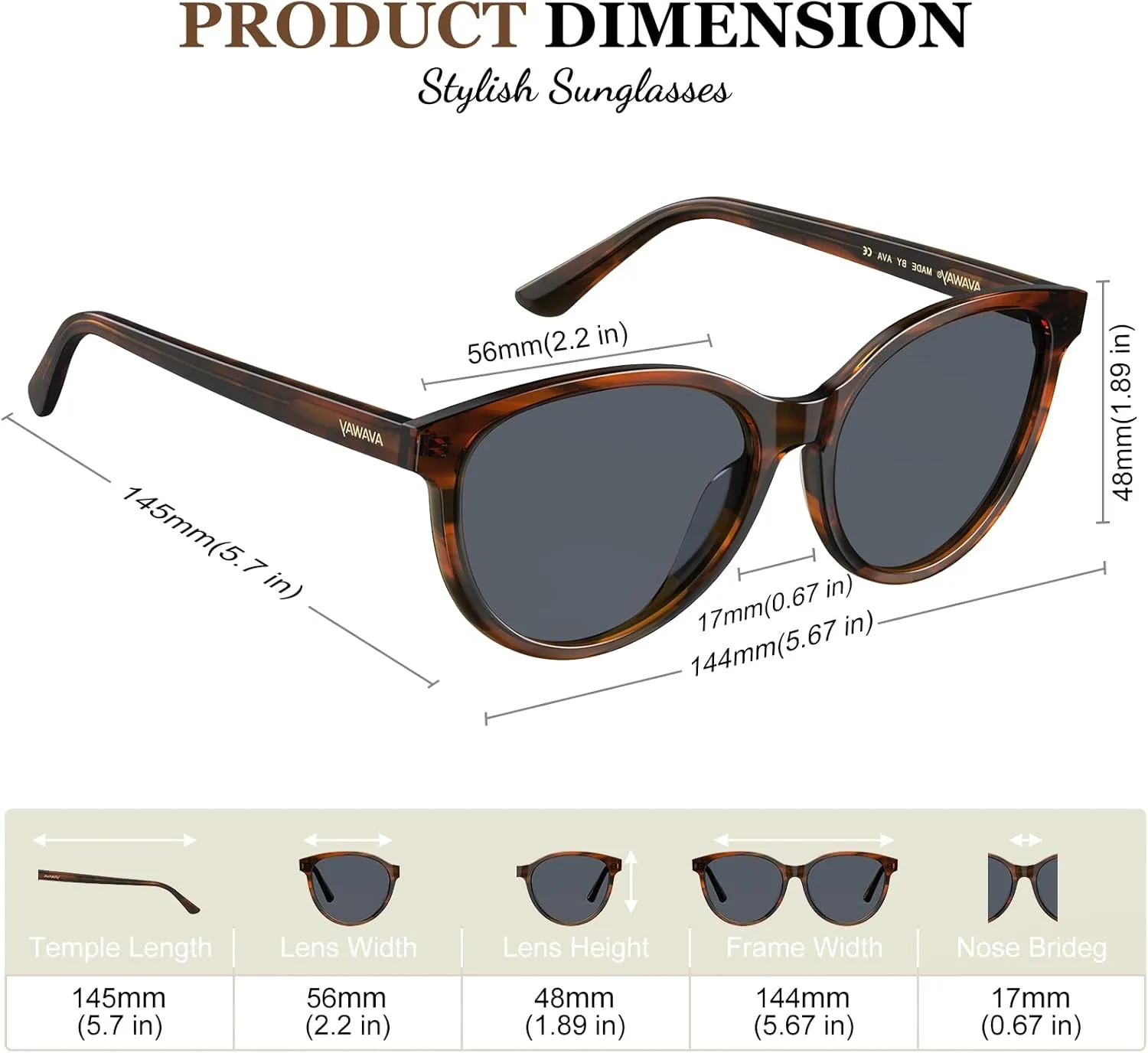 AVAWAY Women's Sunglasses Polarized 100% UV Protection for Driving Golf Hiking Boating