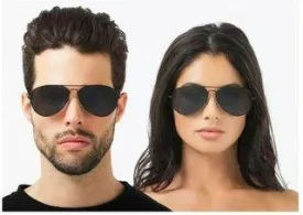 Aviator Sunglasses (For Men & Women, Black, Blue)