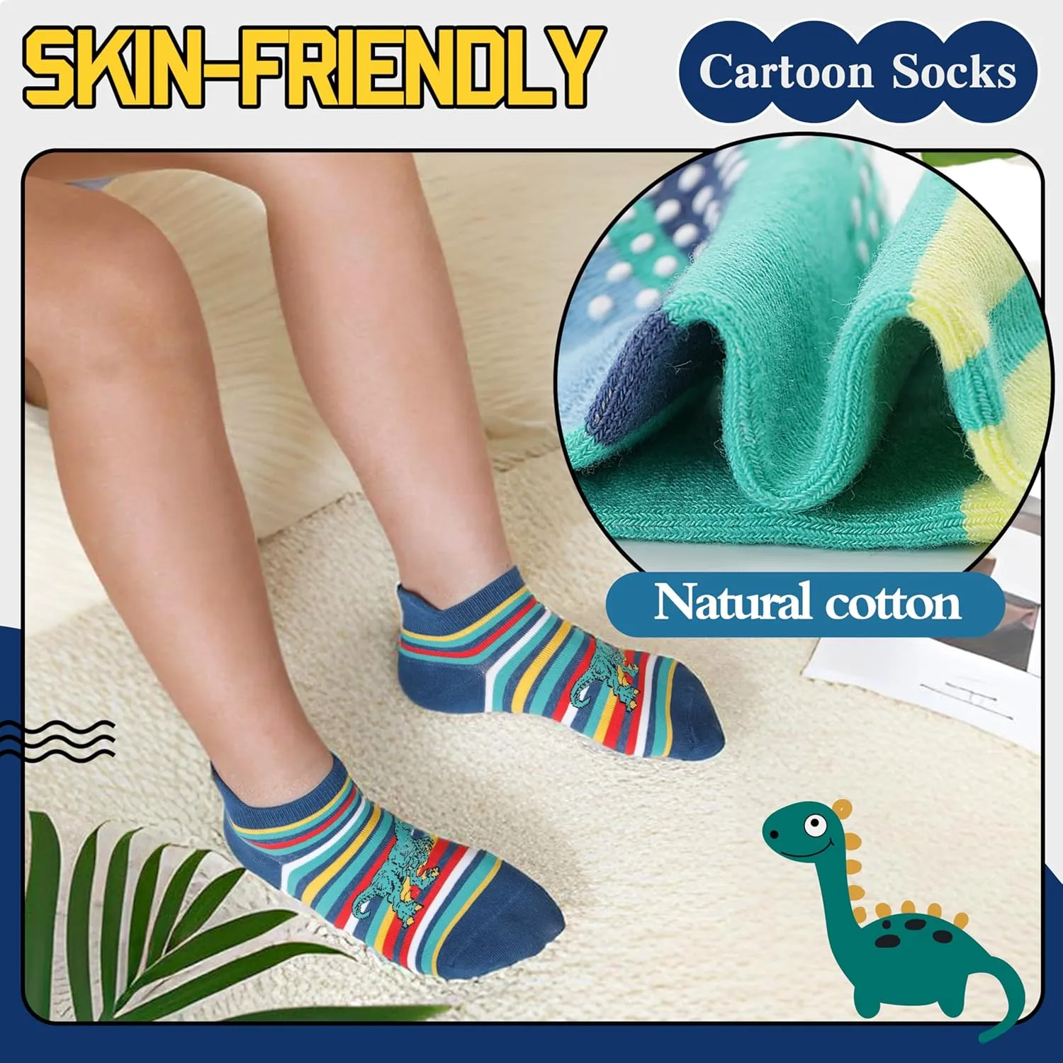 Baby Girls Boys Toddlers Grips Socks Kids Non Slip Anti Skid Ankle Cotton No Show Socks with Grippers