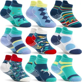 Baby Girls Boys Toddlers Grips Socks Kids Non Slip Anti Skid Ankle Cotton No Show Socks with Grippers
