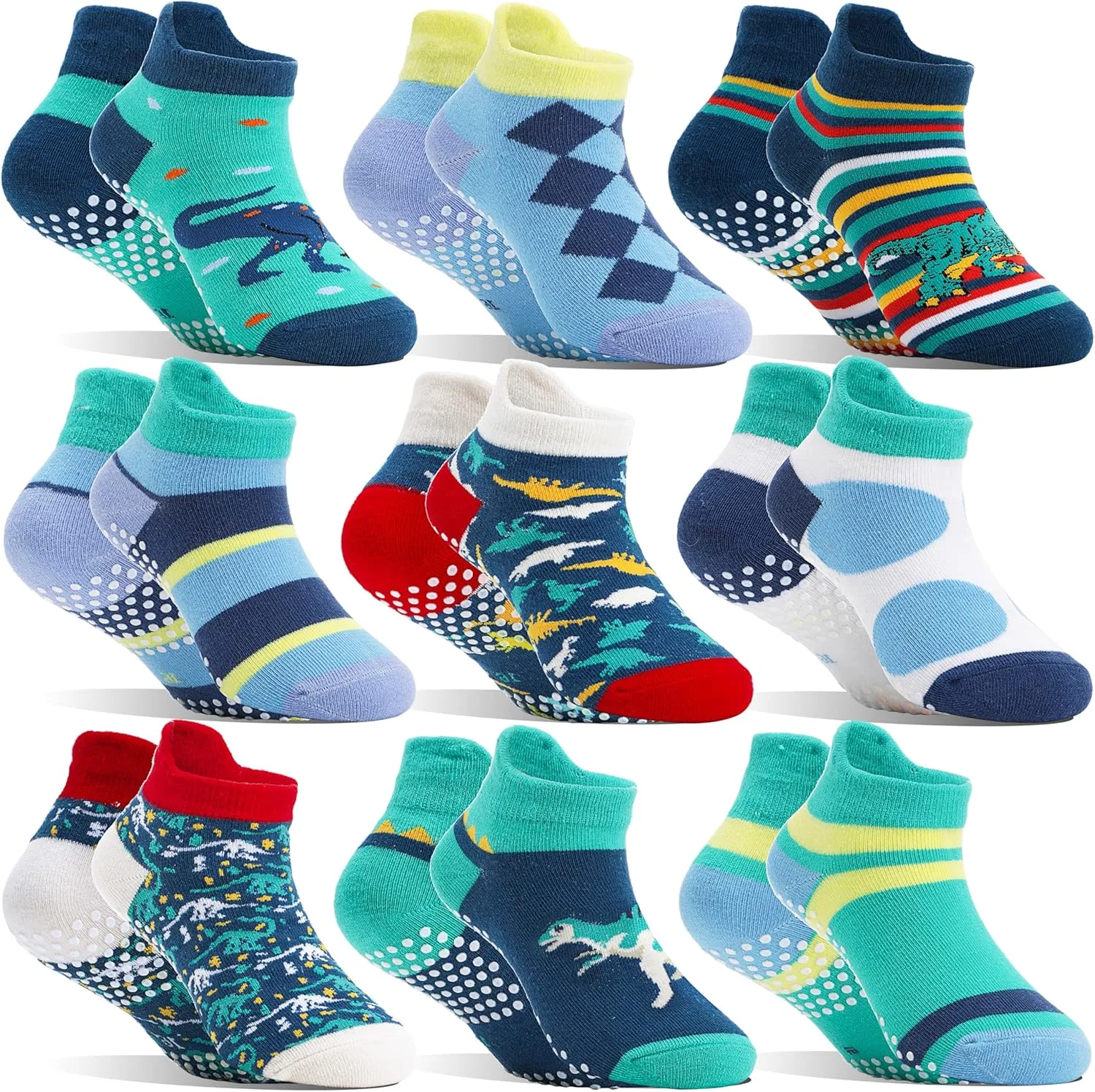 Baby Girls Boys Toddlers Grips Socks Kids Non Slip Anti Skid Ankle Cotton No Show Socks with Grippers