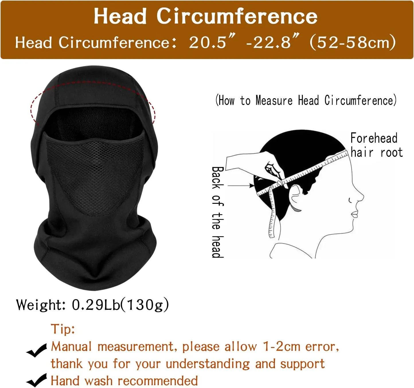 Balaclava Ski Mask Thermal Elastic Breathable Winter Face Mask for Cold Weather Perfect for Skiing Ice Fishing Men