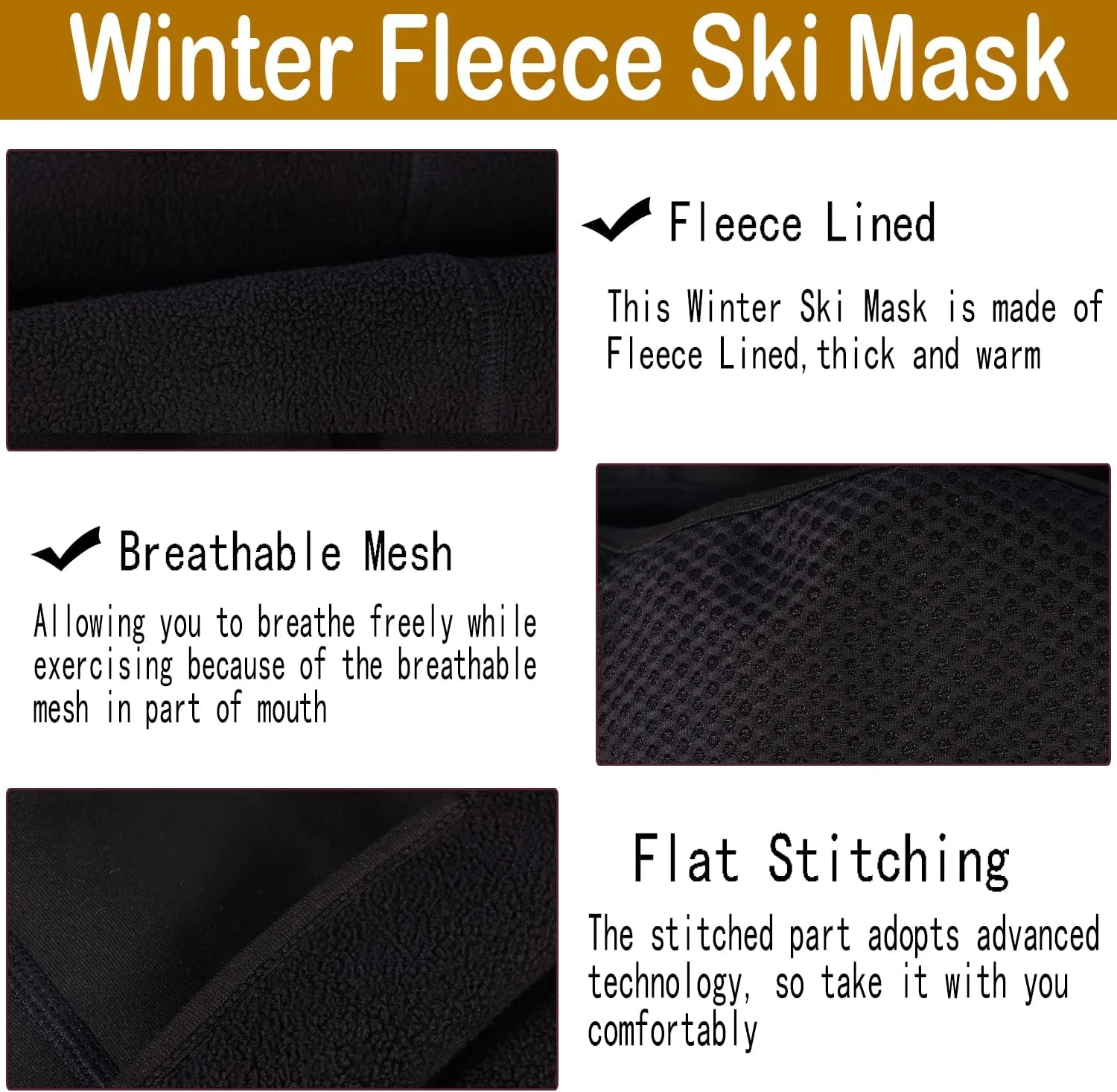 Balaclava Ski Mask Thermal Elastic Breathable Winter Face Mask for Cold Weather Perfect for Skiing Ice Fishing Men