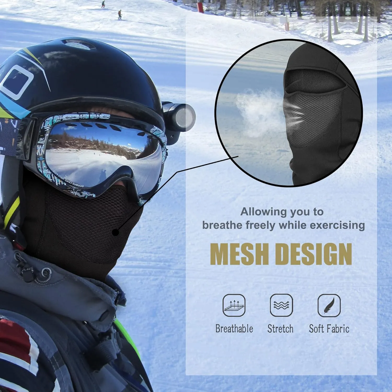 Balaclava Ski Mask Thermal Elastic Breathable Winter Face Mask for Cold Weather Perfect for Skiing Ice Fishing Men