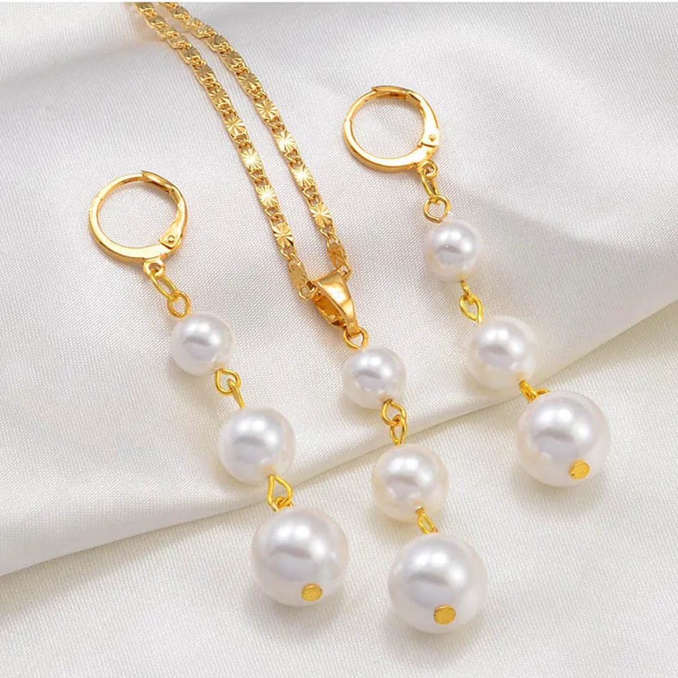 Balls Pearl Jewelry sets Hawaiian Pendant Necklaces