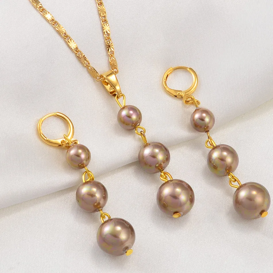Balls Pearl Jewelry sets Hawaiian Pendant Necklaces