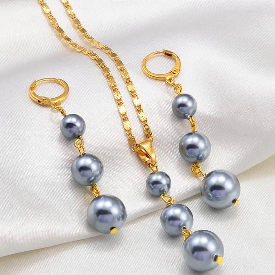 Balls Pearl Jewelry sets Hawaiian Pendant Necklaces