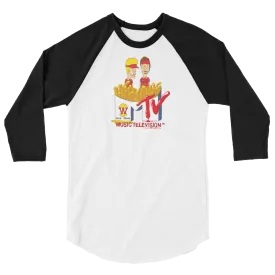 Beavis and Butt-Head Burger World Unisex 3/4 Sleeve Raglan Shirt