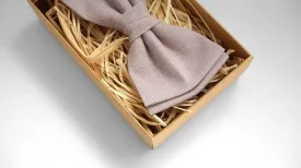 Beige Linen Bow Tie for Wedding - Perfect for Groomsmen and Guests