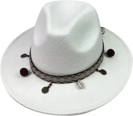 Big Wide Brim Fedora Hat for Women Western Hats Women's Solid Color Panama Rancher Hat