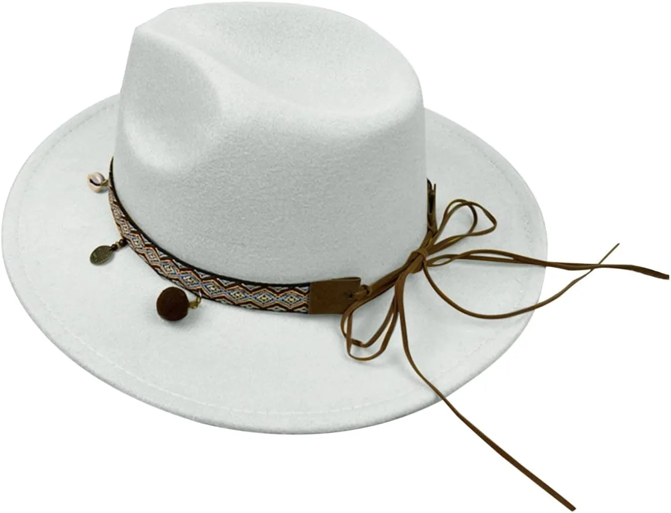 Big Wide Brim Fedora Hat for Women Western Hats Women's Solid Color Panama Rancher Hat
