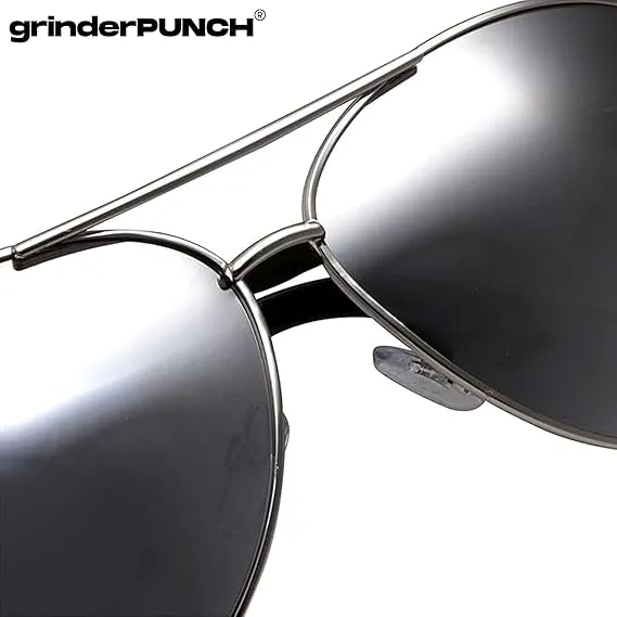Big XL Wide Frame Extra Large Aviator Sunglasses (Silver - Mirrored Lens)
