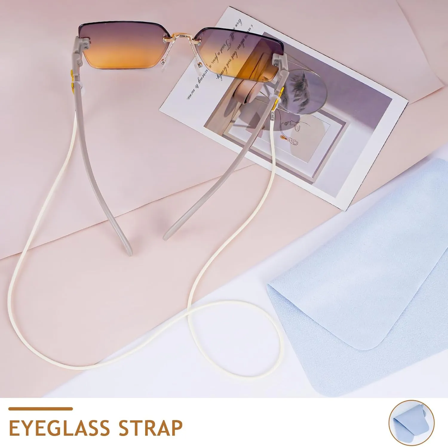BILIONE Eyeglass Strap, 6Pcs Premium Glasses Holder Chains, Multicolor Eyewear Retainer for Women Men and Kids