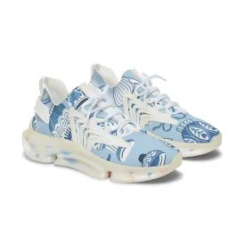 Blue Teapots Women's Mesh Sneakers