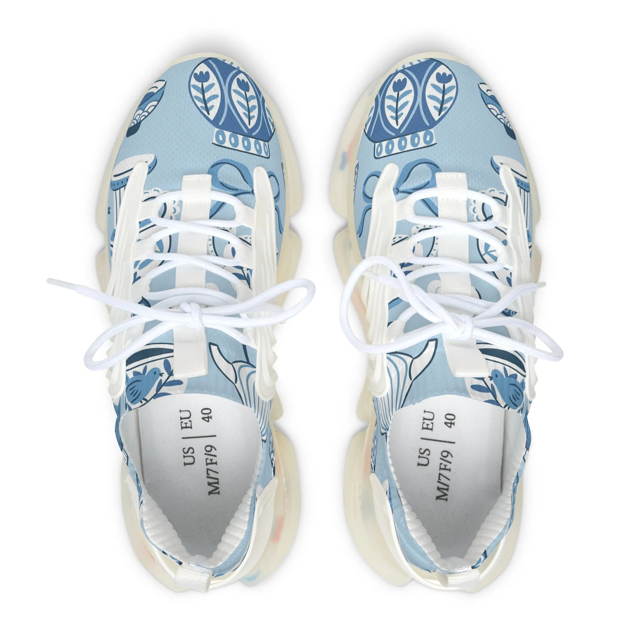 Blue Teapots Women's Mesh Sneakers