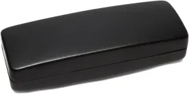 Calabria S412 Black Extra Large Snap Hard Shell Eye Glasses Case PU Leather Men Women Rectangle Travel Clamshell Neutral