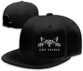 Chef Hat for Men Snapback Hats Funny Flat Bill Hat for Boy Women Adjustable Snap Pack Baseball Cap Black