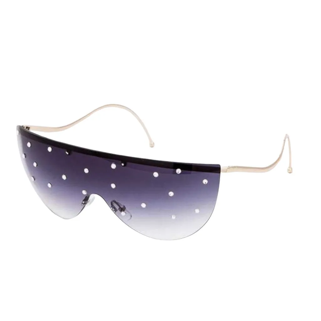 Crystal Pave Iconic Oversized Sunglasses