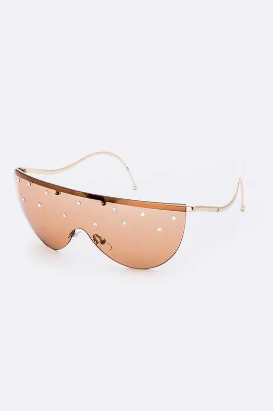 Crystal Pave Iconic Oversized Sunglasses