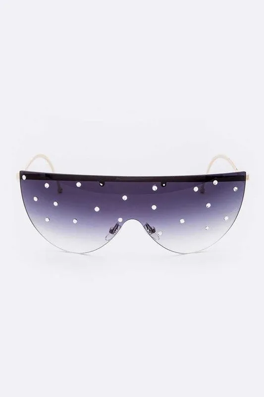 Crystal Pave Iconic Oversized Sunglasses