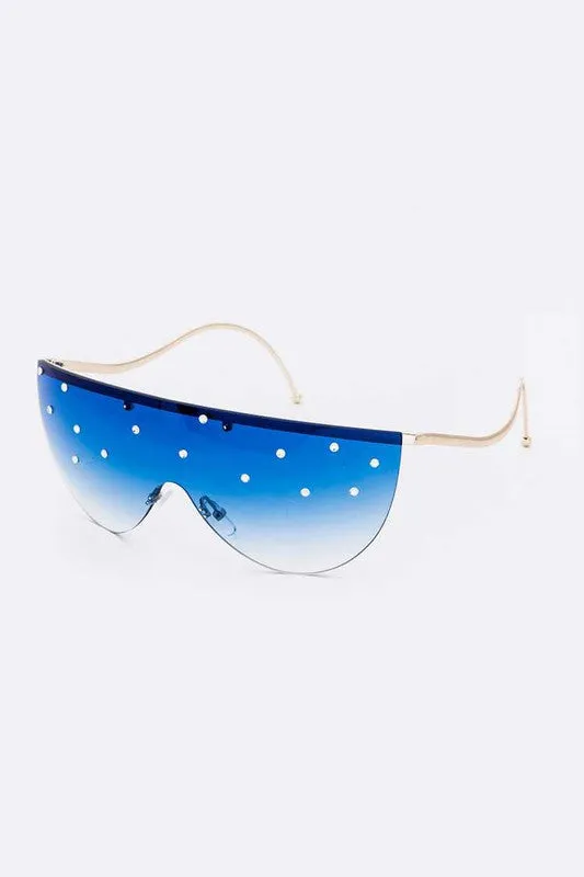 Crystal Pave Iconic Oversized Sunglasses