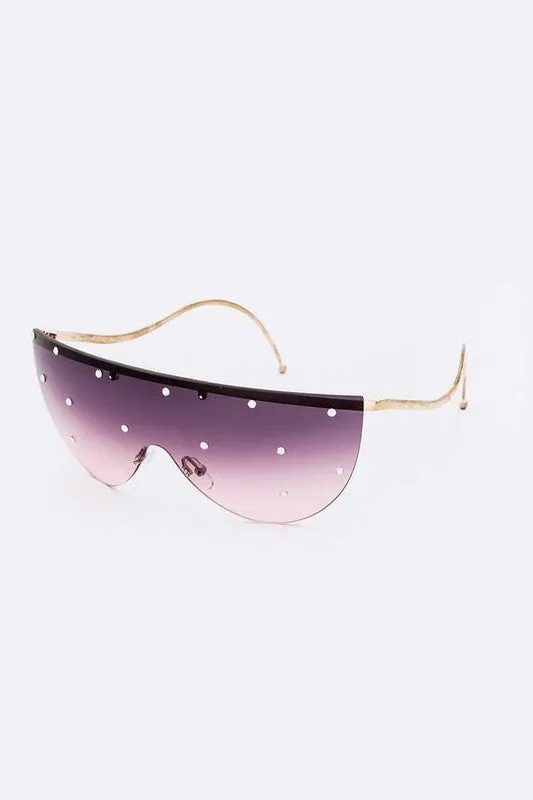 Crystal Pave Iconic Oversized Sunglasses