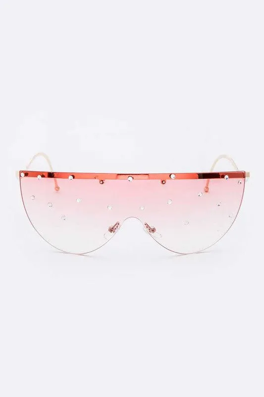 Crystal Pave Iconic Oversized Sunglasses