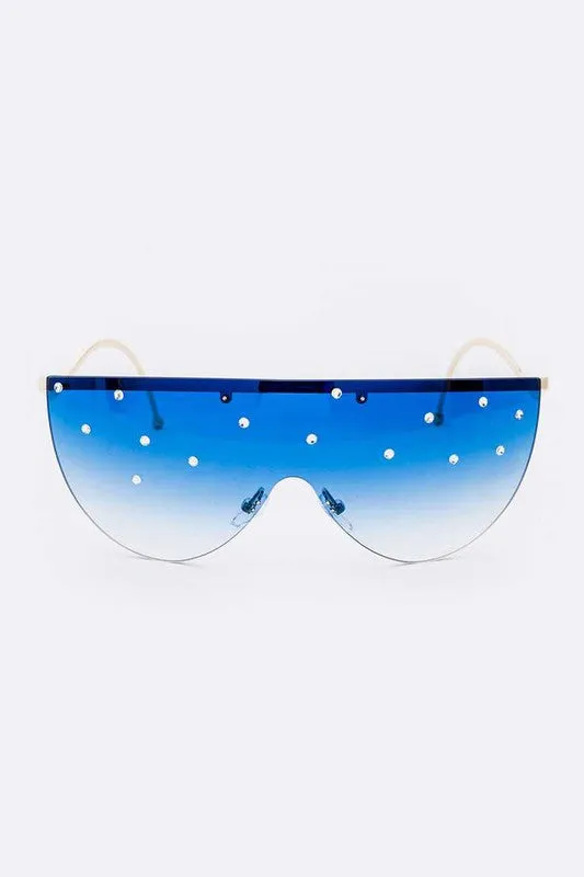 Crystal Pave Iconic Oversized Sunglasses