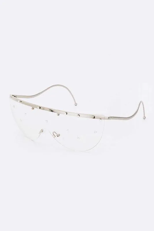 Crystal Pave Iconic Oversized Sunglasses
