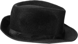 Dance Performance Hat for Boys and Girls Gentleman Fedora Hats Black 56-58cm Fit