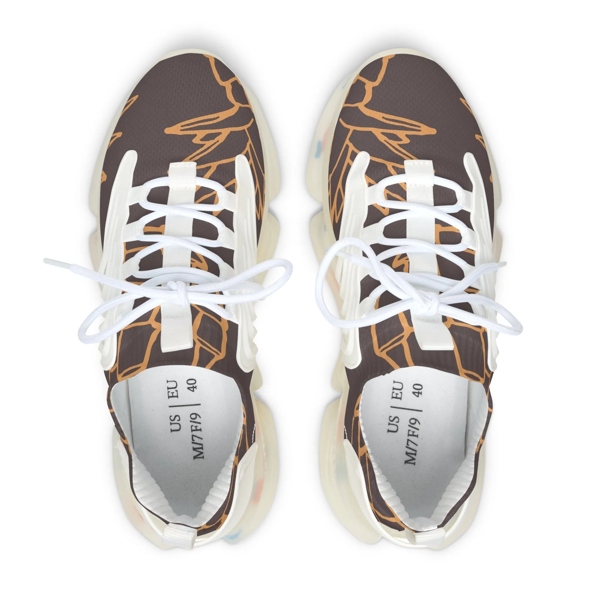 Dark Elegant Pineapples Women's Mesh Sneakers