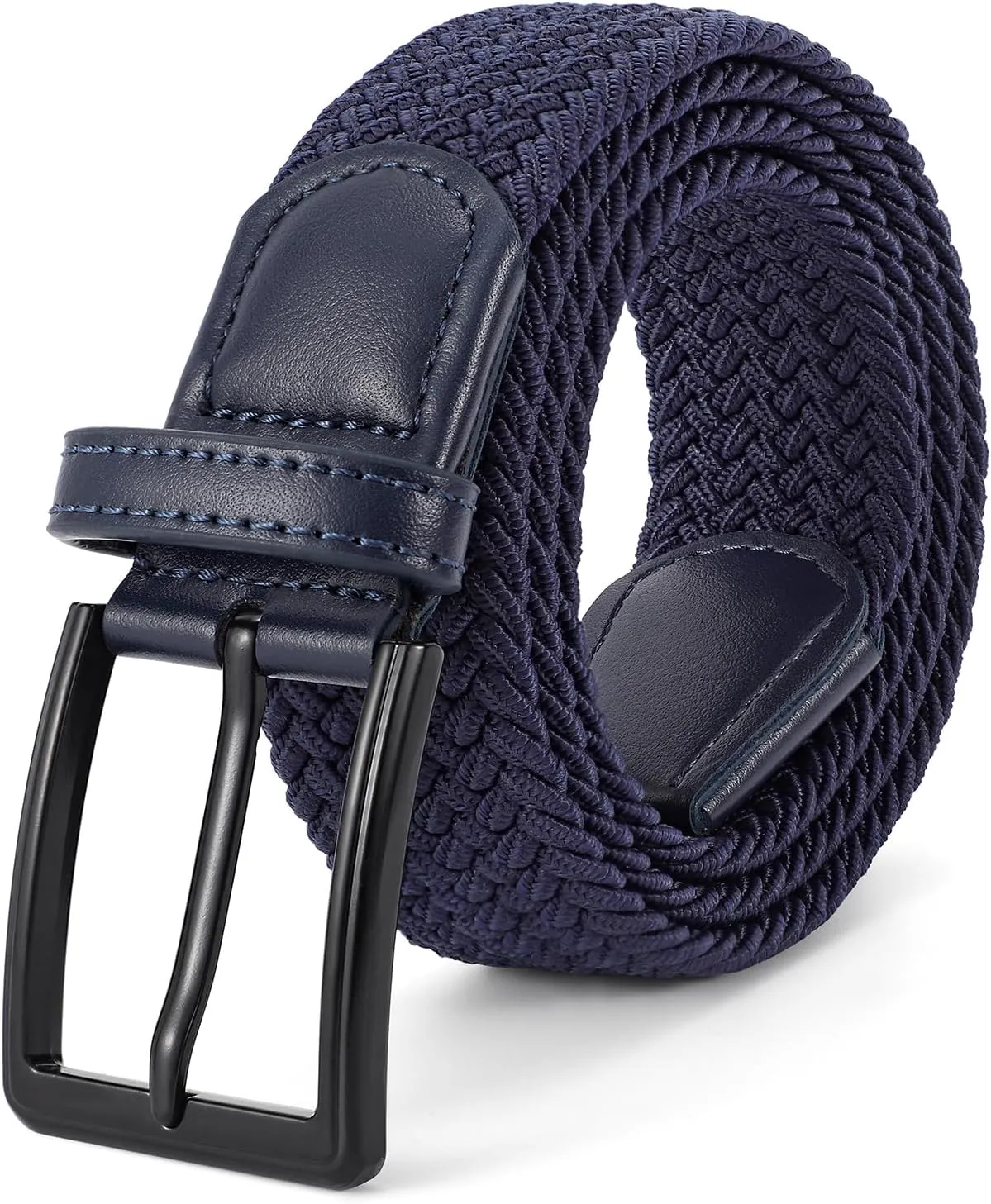 Elastic Braided Belt Mens Golf Belts No-Hole Design Lightweight Breathable Woven Stretch Belt for Golf Casual