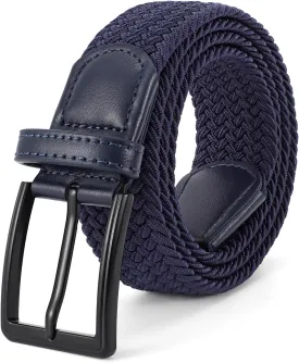 Elastic Braided Belt Mens Golf Belts No-Hole Design Lightweight Breathable Woven Stretch Belt for Golf Casual