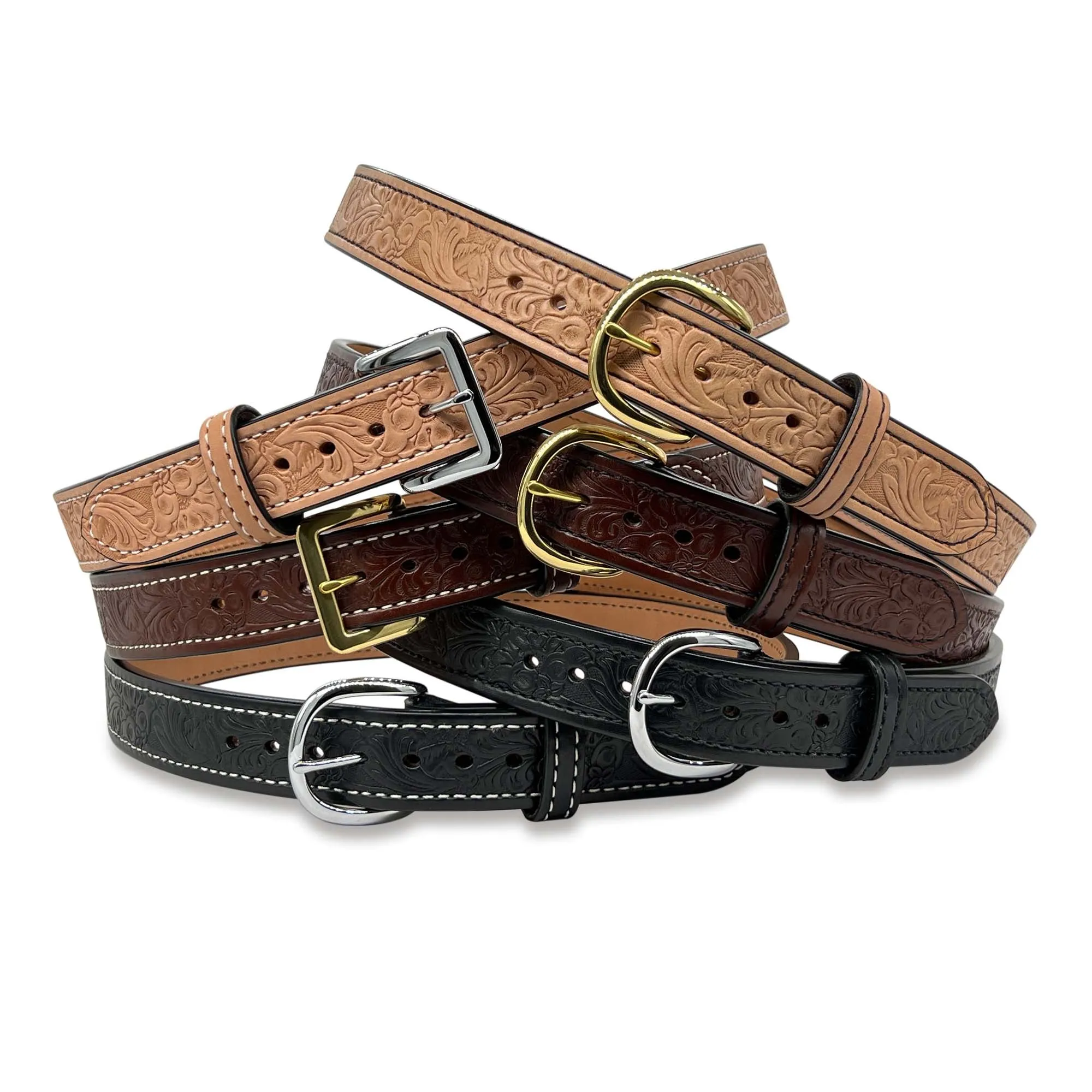 EMBOSSED QUICK SHIP Dual-Layer Bullhide Gun Belt