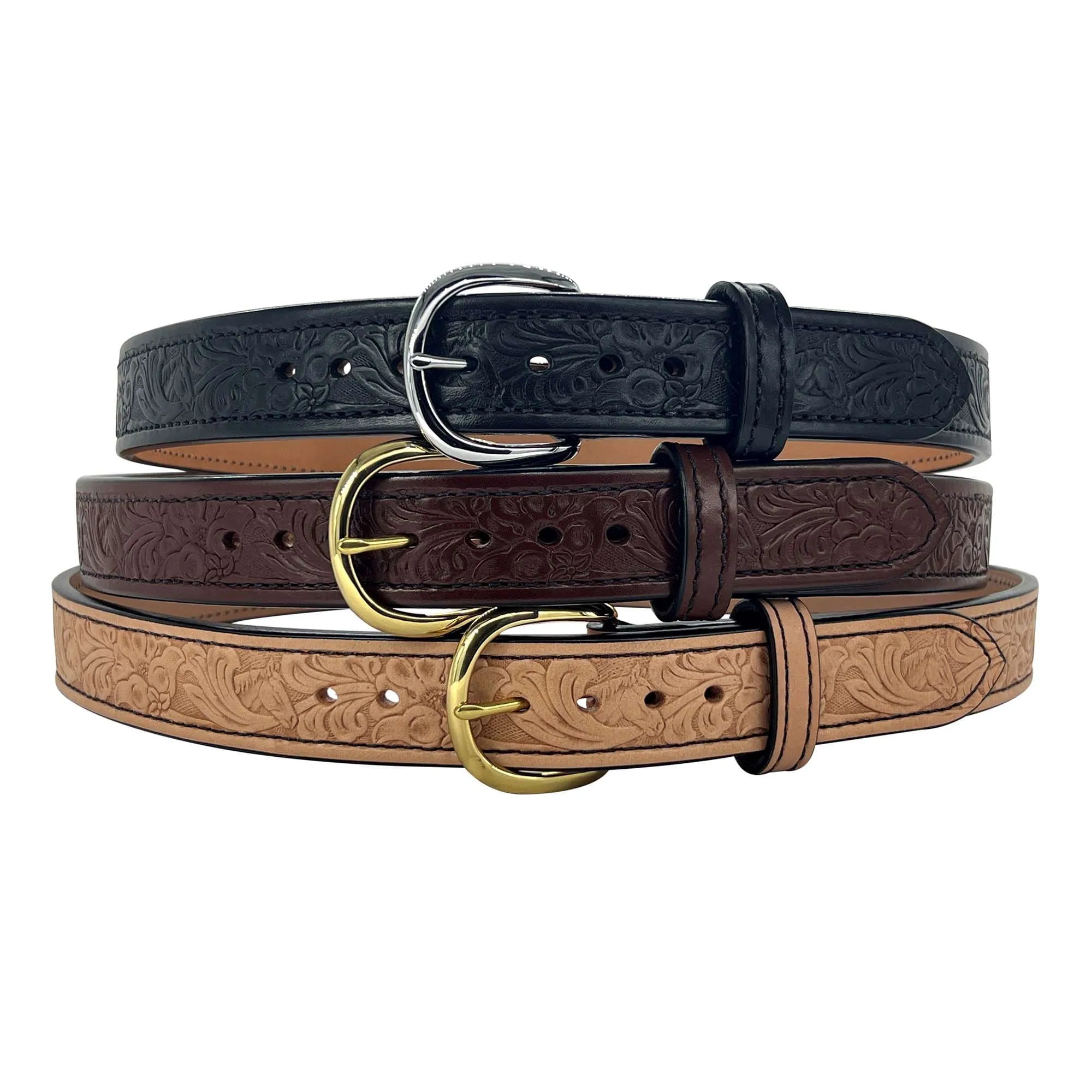 EMBOSSED QUICK SHIP Dual-Layer Bullhide Gun Belt