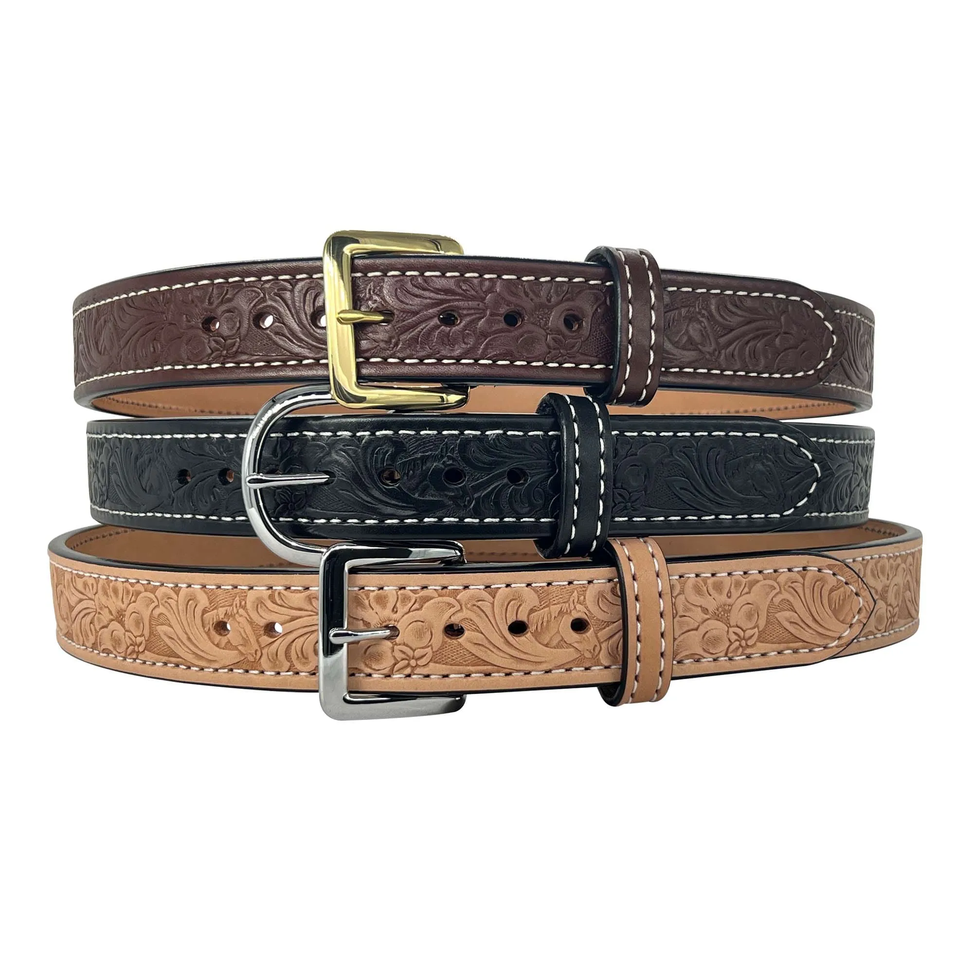 EMBOSSED QUICK SHIP Dual-Layer Bullhide Gun Belt
