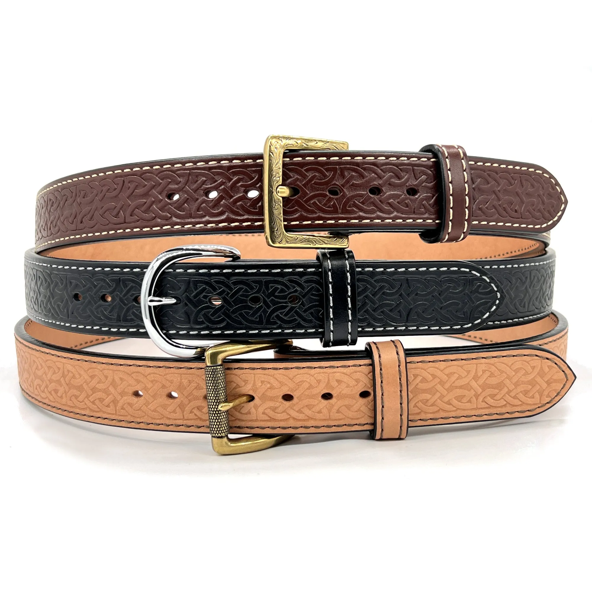 EMBOSSED QUICK SHIP Dual-Layer Bullhide Gun Belt
