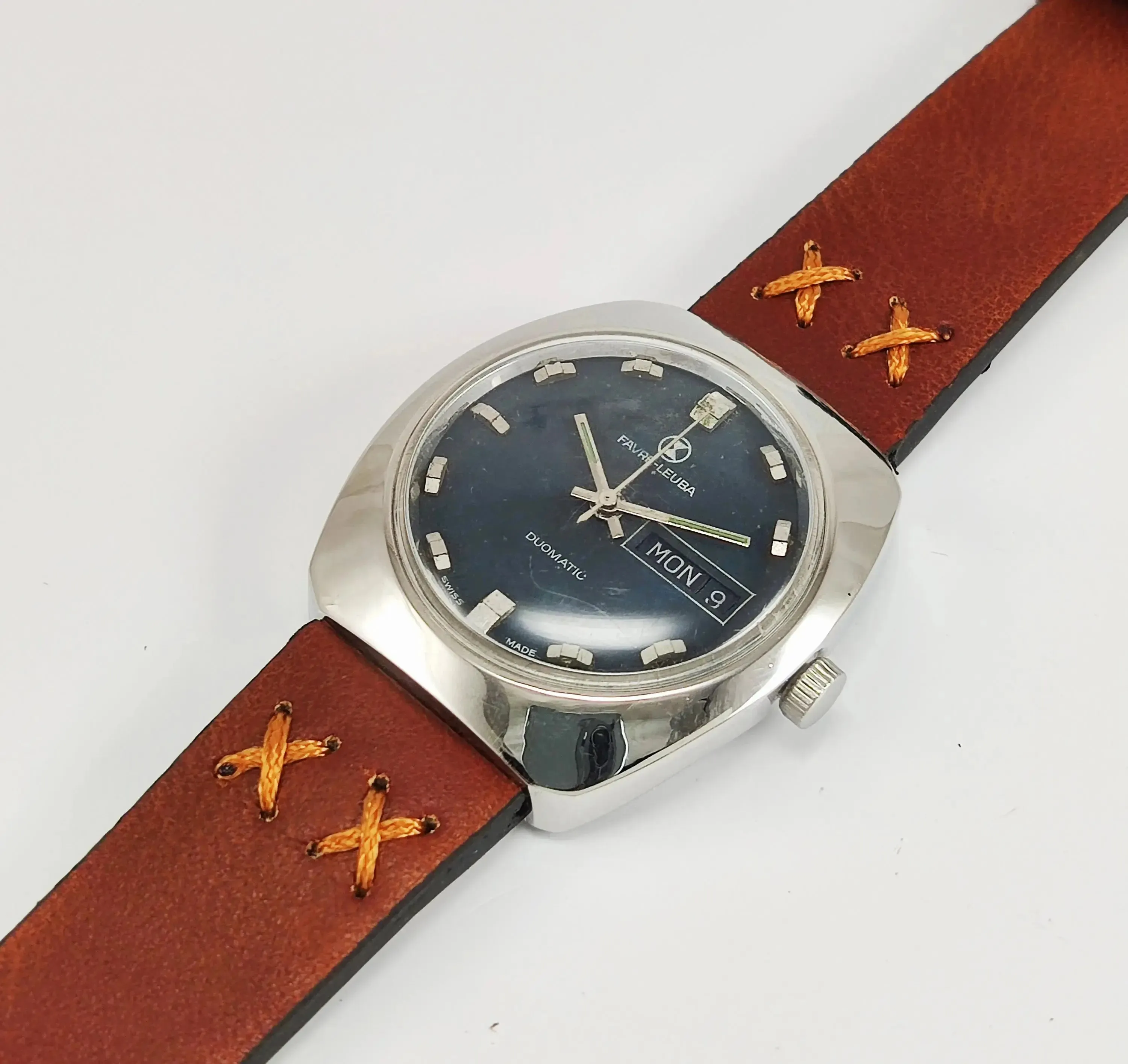 Favre Leuba Automatic 908 17 Jewels Blue Dial Men's Watch