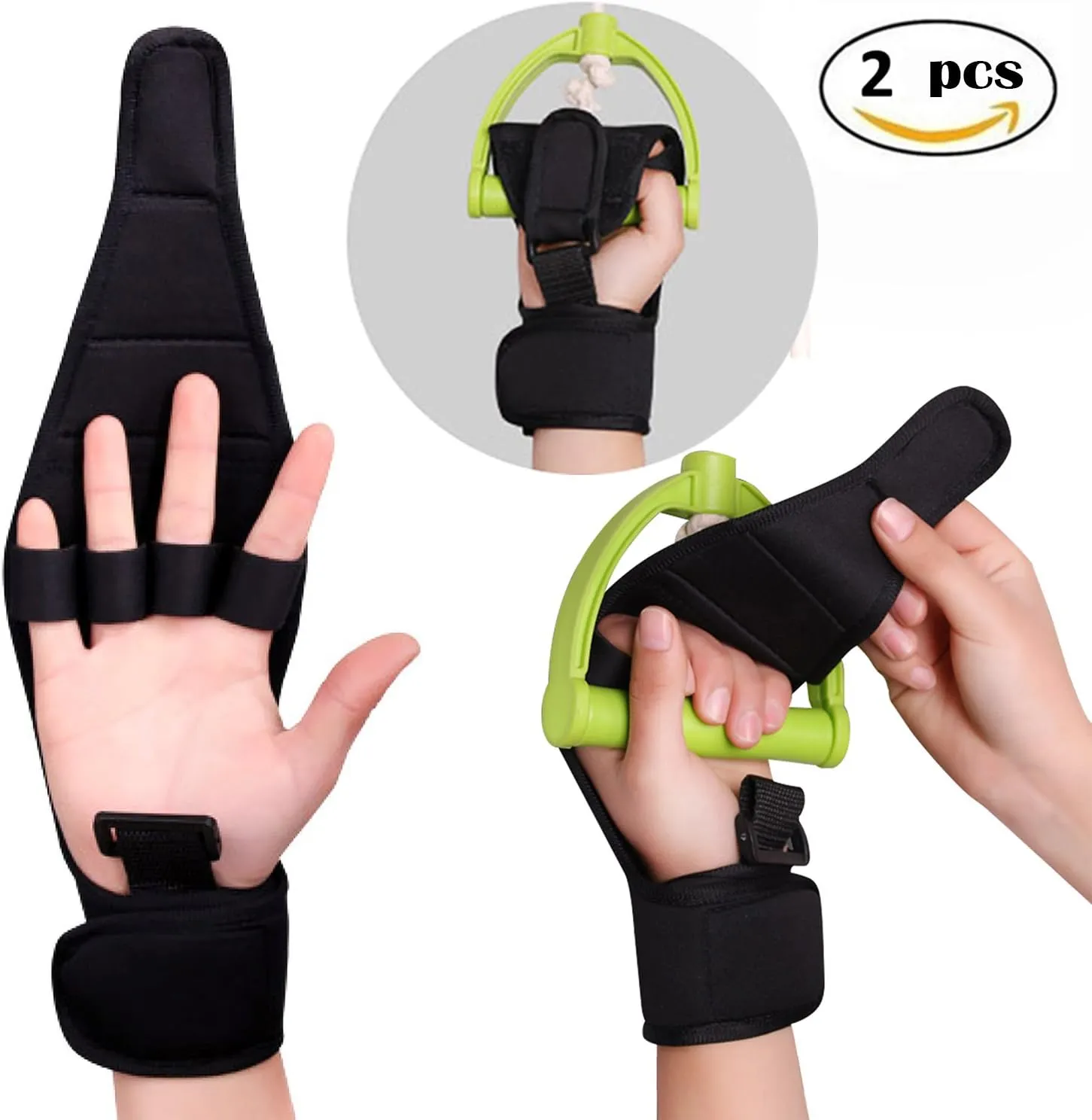 Fingers Support Training Brace, Stroke Rehab Arthritis Gloves, Thumb Wrist Injury Recovery Splint, Finger Separator Hand Orthotics Carpal Tunnel, Joint Pain Relief Corrector, Any Age Women Wen (2 pcs)