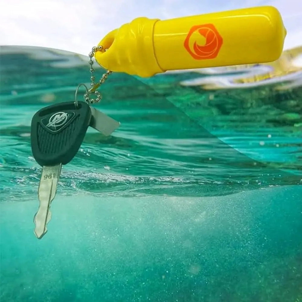 Floating Keychain (2 pack) with Waterproof Safety Container Boat Key Float - Pontoon, Fishing Accessories key holder