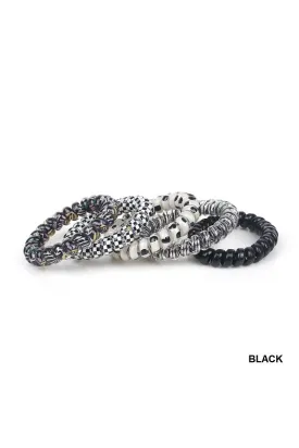 Flower Child Coil Hair Ties- Black
