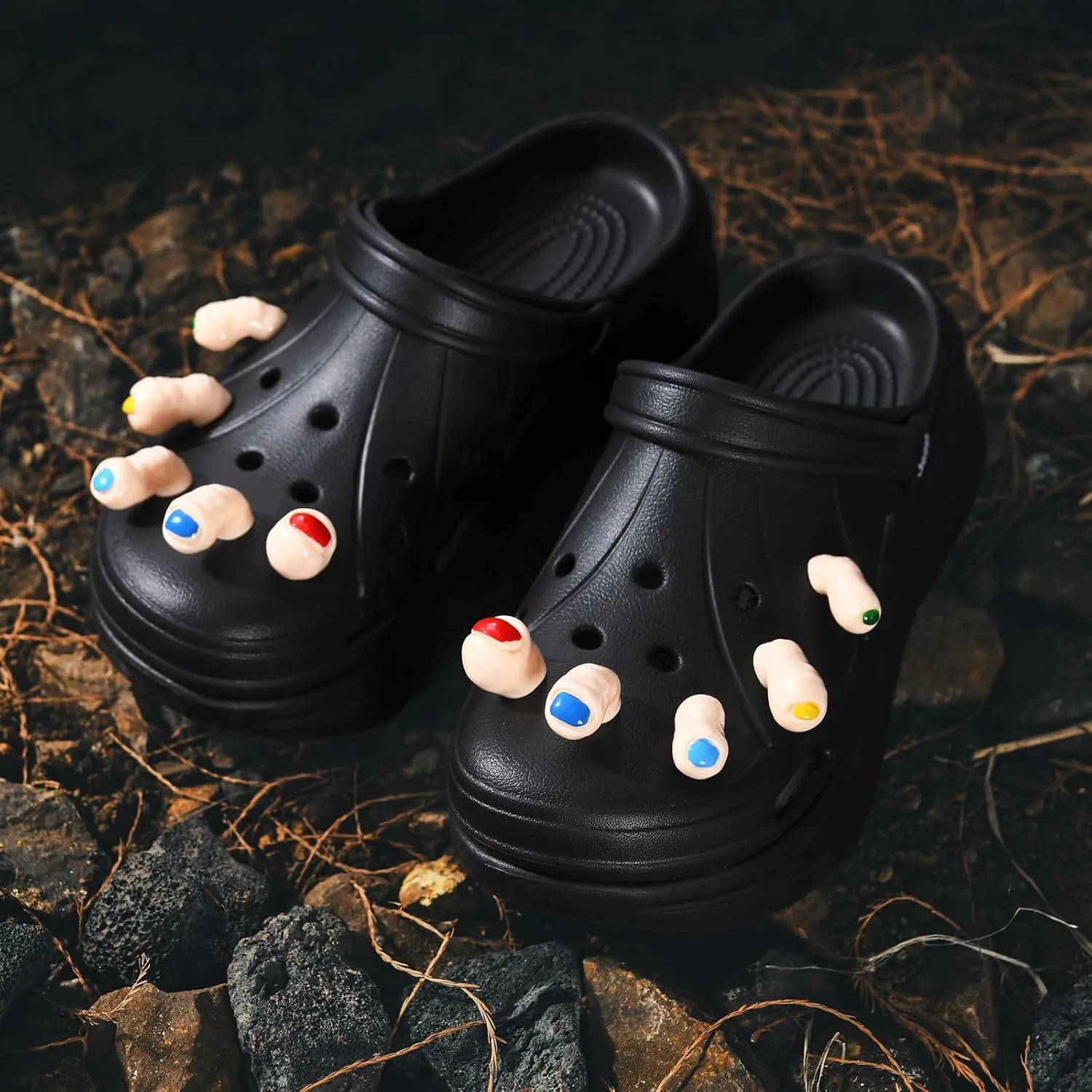 Funny Toe Shoe Charms,Unique Creativity Shoe Decoration Charms,Party and Birthday Gift Idea,10 Pcs