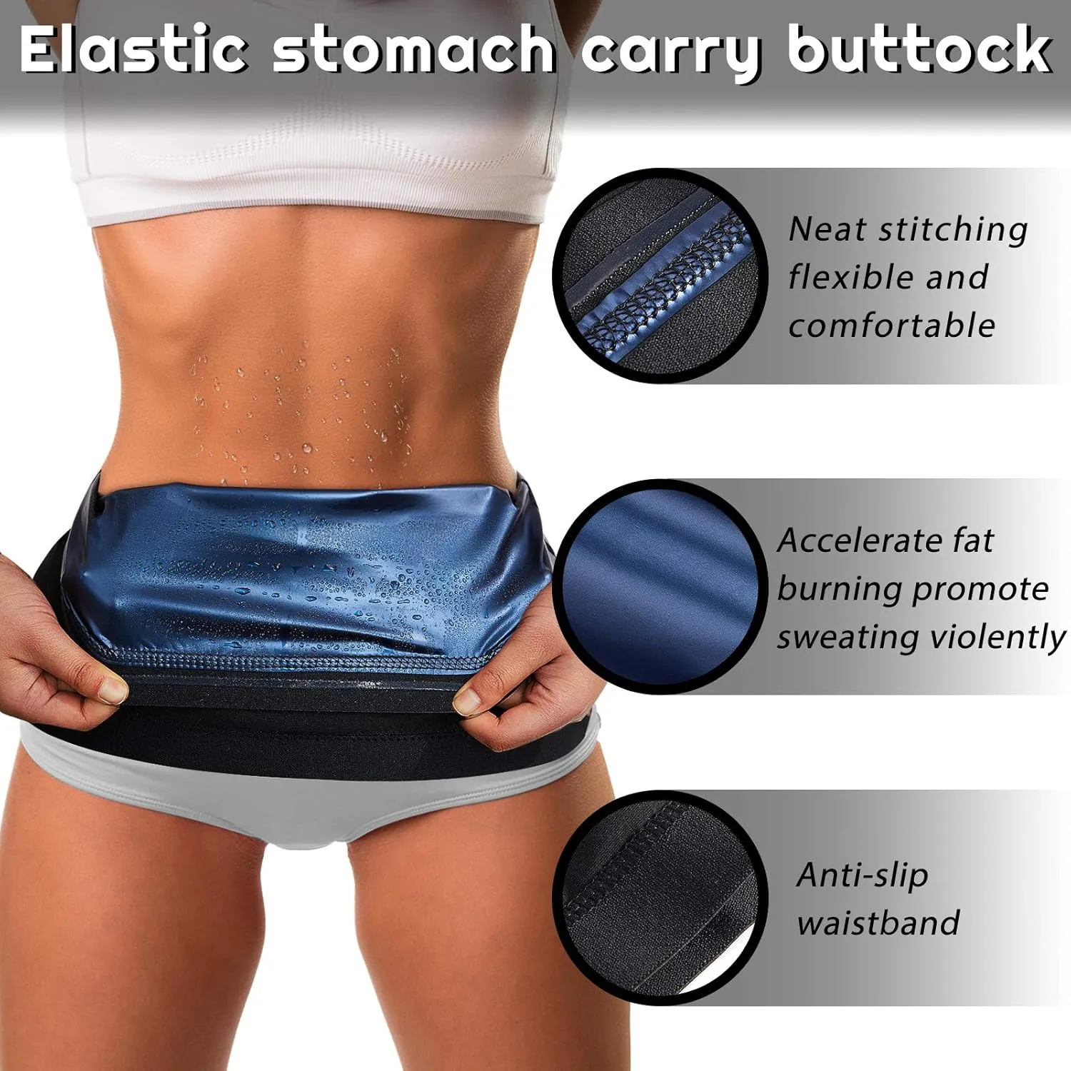 Geyoga Waist Trimmer Sweat Waist Trainer Wrap Stomach Wraps for Women Bodybuilding