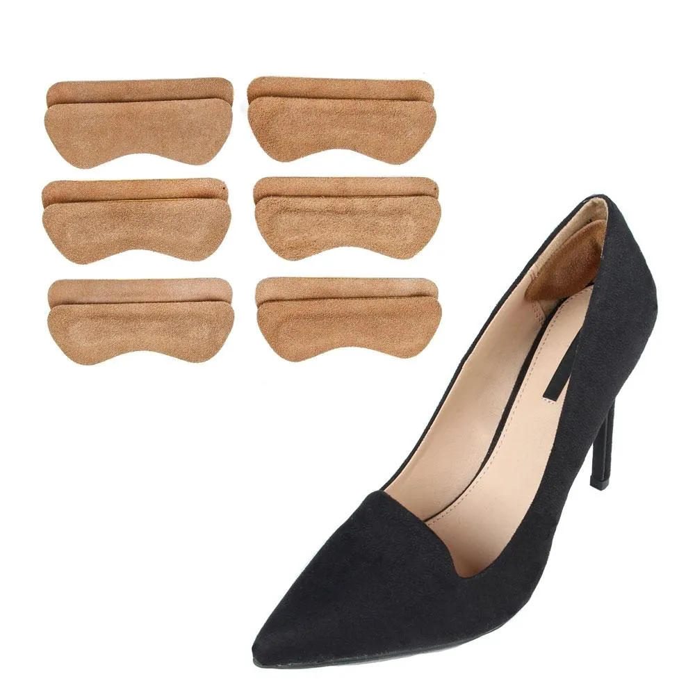 Heel Lovers Suede Leather Heel Grips, Brown - 6 Pairs
