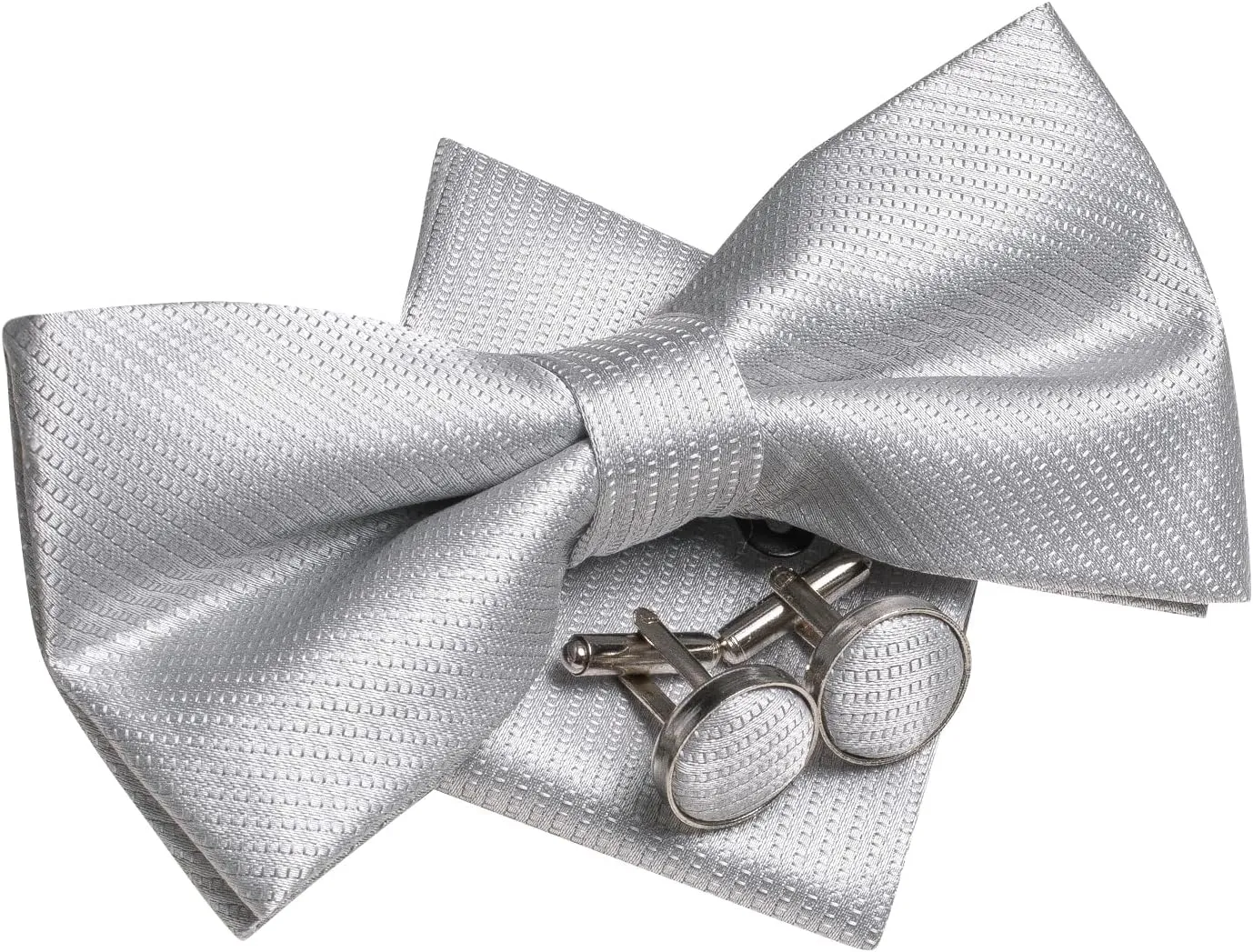 Hi-Tie Bow Ties for Men Pre-Tied Pocket Square with Cufflinks Mens Bowtie Sets for Wedding Formal Party